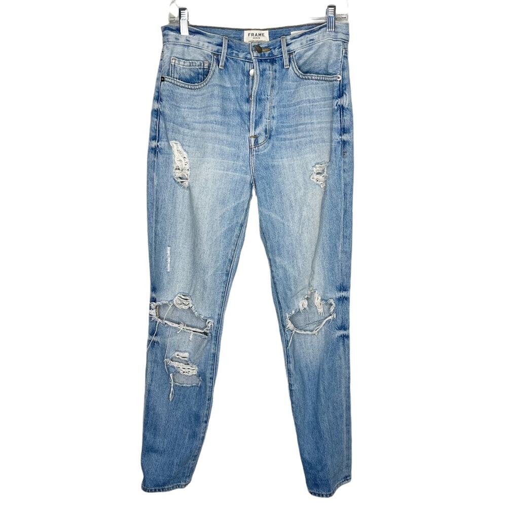 FRAME / Le Original Skinny light wash distressed jeans / 27